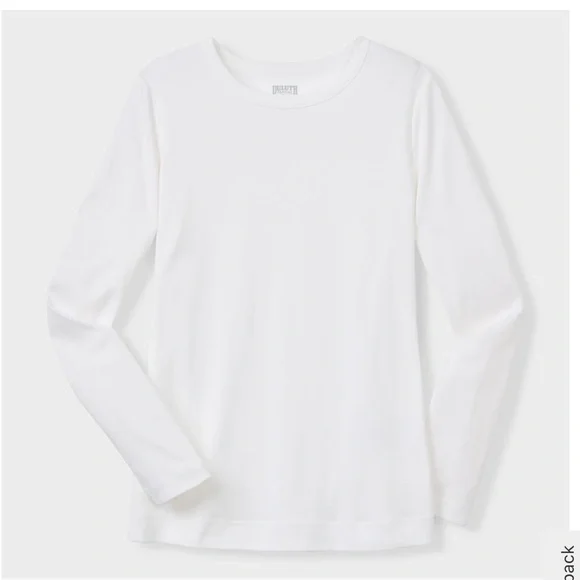 Duluth Trading Company Longtail Classic White Long Sleeve Crew Neck Shirt NWT - Picture 4 of 10